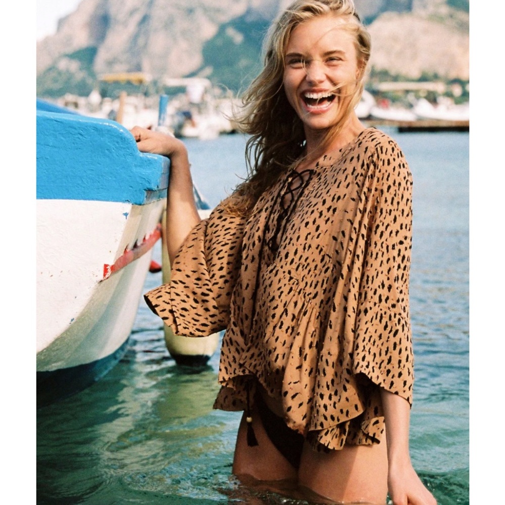 Auguste The Label Safari Poolside Tassel Tie Top